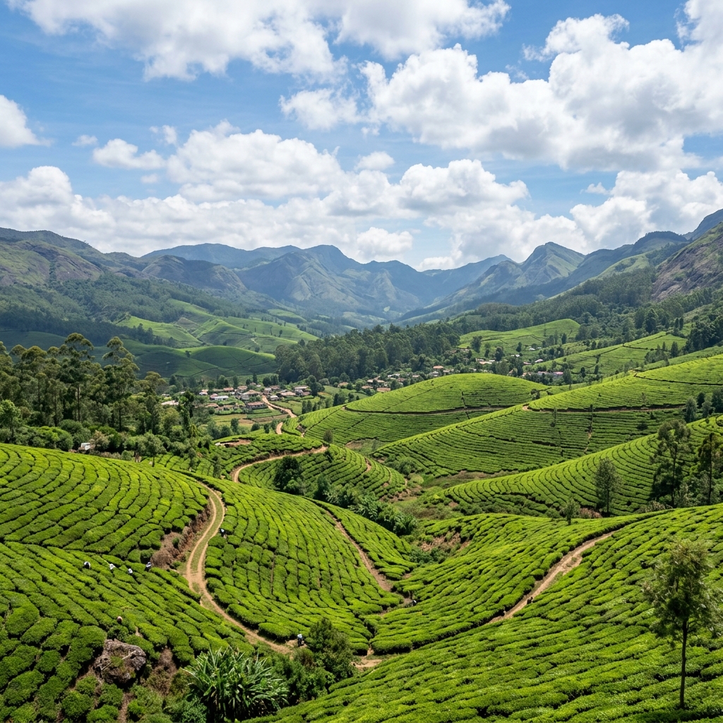 Rolling Nilgiri hills and tea gardens of Ooty
